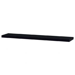 Polička nástěnná 120 cm, MDF, barva černý vysoký lesk, baleno v ochranné fólii P-002 BK